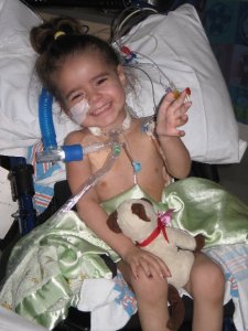 Her first time out of bed!