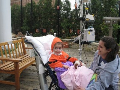 Savana's first time outside of the hospital...enjoying the rooftop garden